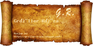 Gröller Róza névjegykártya