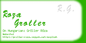 roza groller business card