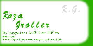 roza groller business card